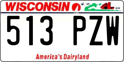 WI license plate 513PZW