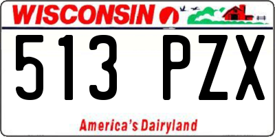 WI license plate 513PZX