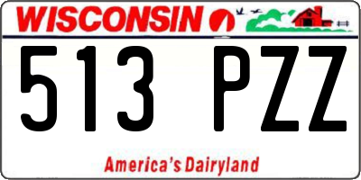 WI license plate 513PZZ
