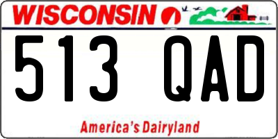 WI license plate 513QAD