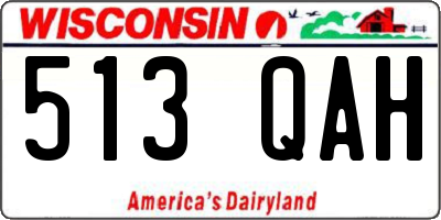 WI license plate 513QAH