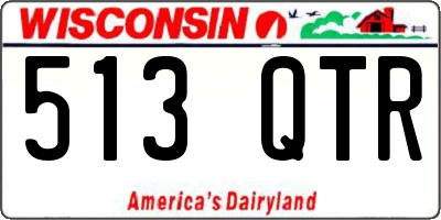 WI license plate 513QTR