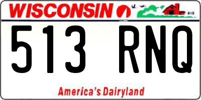 WI license plate 513RNQ