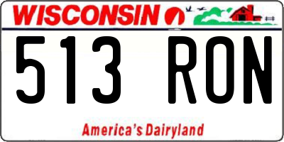 WI license plate 513RON