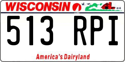 WI license plate 513RPI