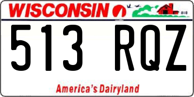 WI license plate 513RQZ