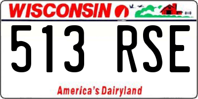 WI license plate 513RSE