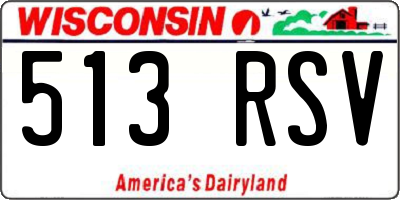 WI license plate 513RSV