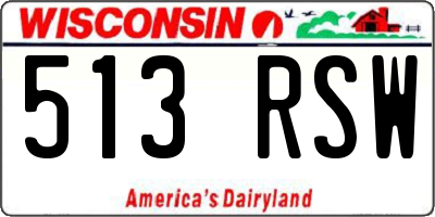 WI license plate 513RSW