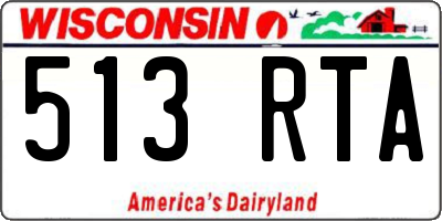 WI license plate 513RTA