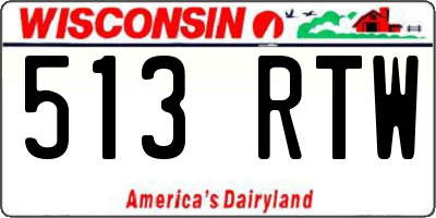 WI license plate 513RTW