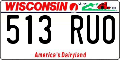 WI license plate 513RUO