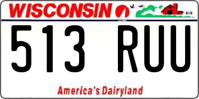 WI license plate 513RUU