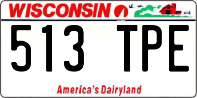 WI license plate 513TPE