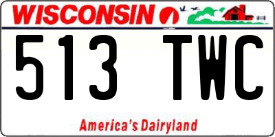 WI license plate 513TWC