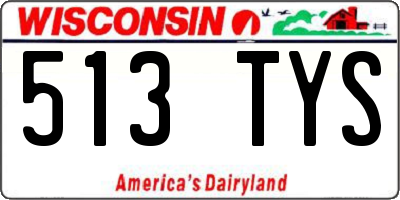WI license plate 513TYS