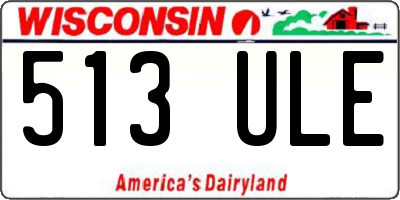 WI license plate 513ULE