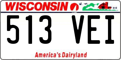 WI license plate 513VEI