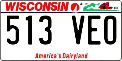 WI license plate 513VEO
