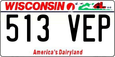 WI license plate 513VEP