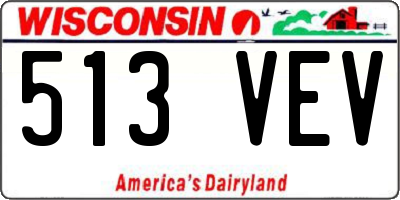 WI license plate 513VEV