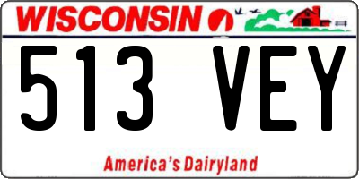 WI license plate 513VEY