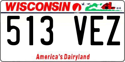 WI license plate 513VEZ