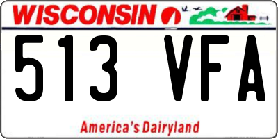WI license plate 513VFA