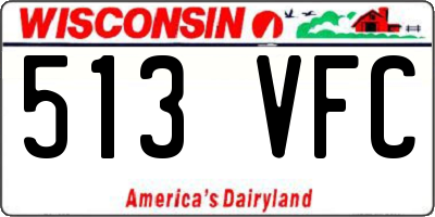 WI license plate 513VFC