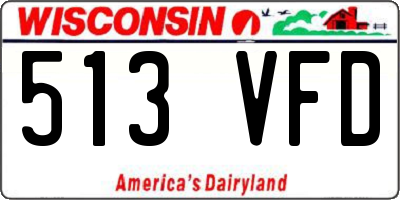 WI license plate 513VFD