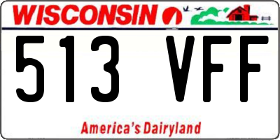 WI license plate 513VFF