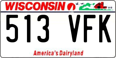 WI license plate 513VFK