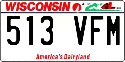 WI license plate 513VFM