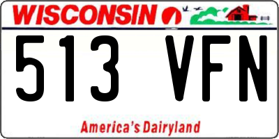 WI license plate 513VFN