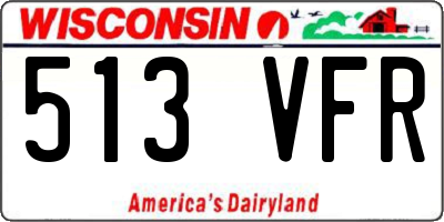 WI license plate 513VFR