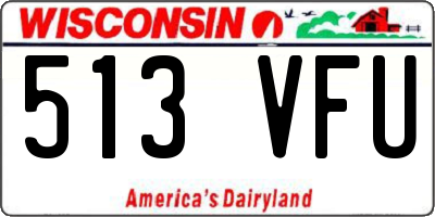 WI license plate 513VFU