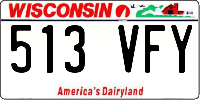 WI license plate 513VFY