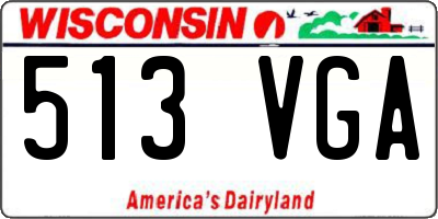 WI license plate 513VGA
