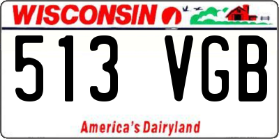 WI license plate 513VGB