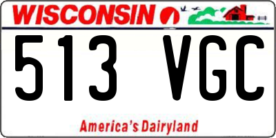 WI license plate 513VGC