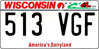 WI license plate 513VGF