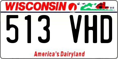 WI license plate 513VHD