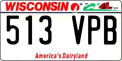 WI license plate 513VPB