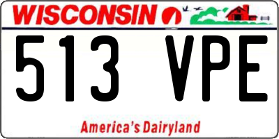 WI license plate 513VPE