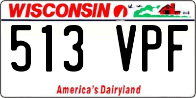 WI license plate 513VPF