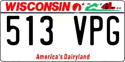 WI license plate 513VPG