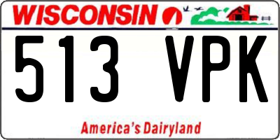 WI license plate 513VPK