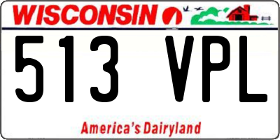 WI license plate 513VPL