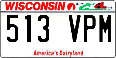 WI license plate 513VPM