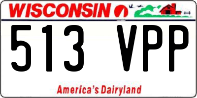 WI license plate 513VPP